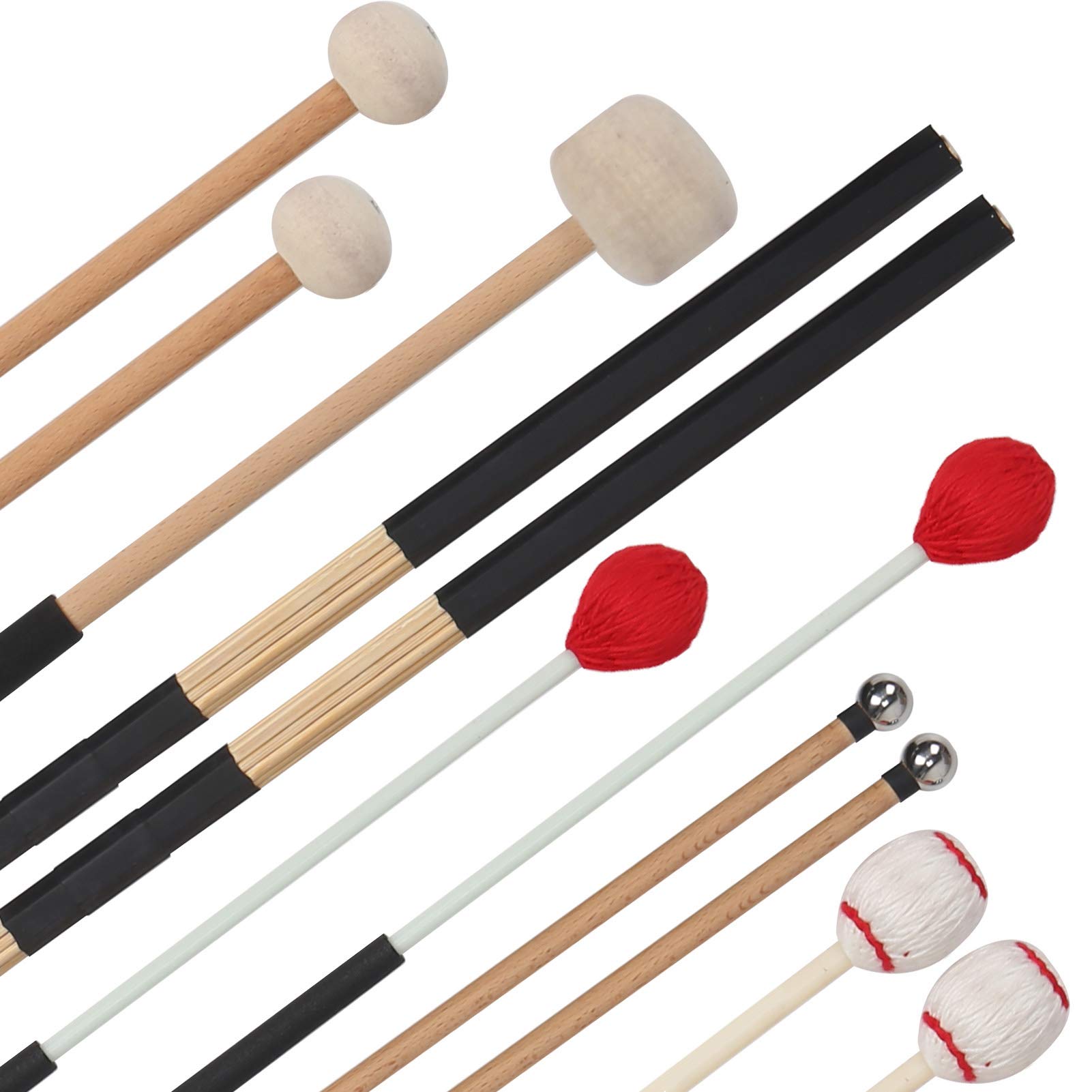 11 piezas de baquetas de madera clásicas, juego de baquetas antideslizantes profesionales para entrenamiento de rendimiento para músicos profesionales