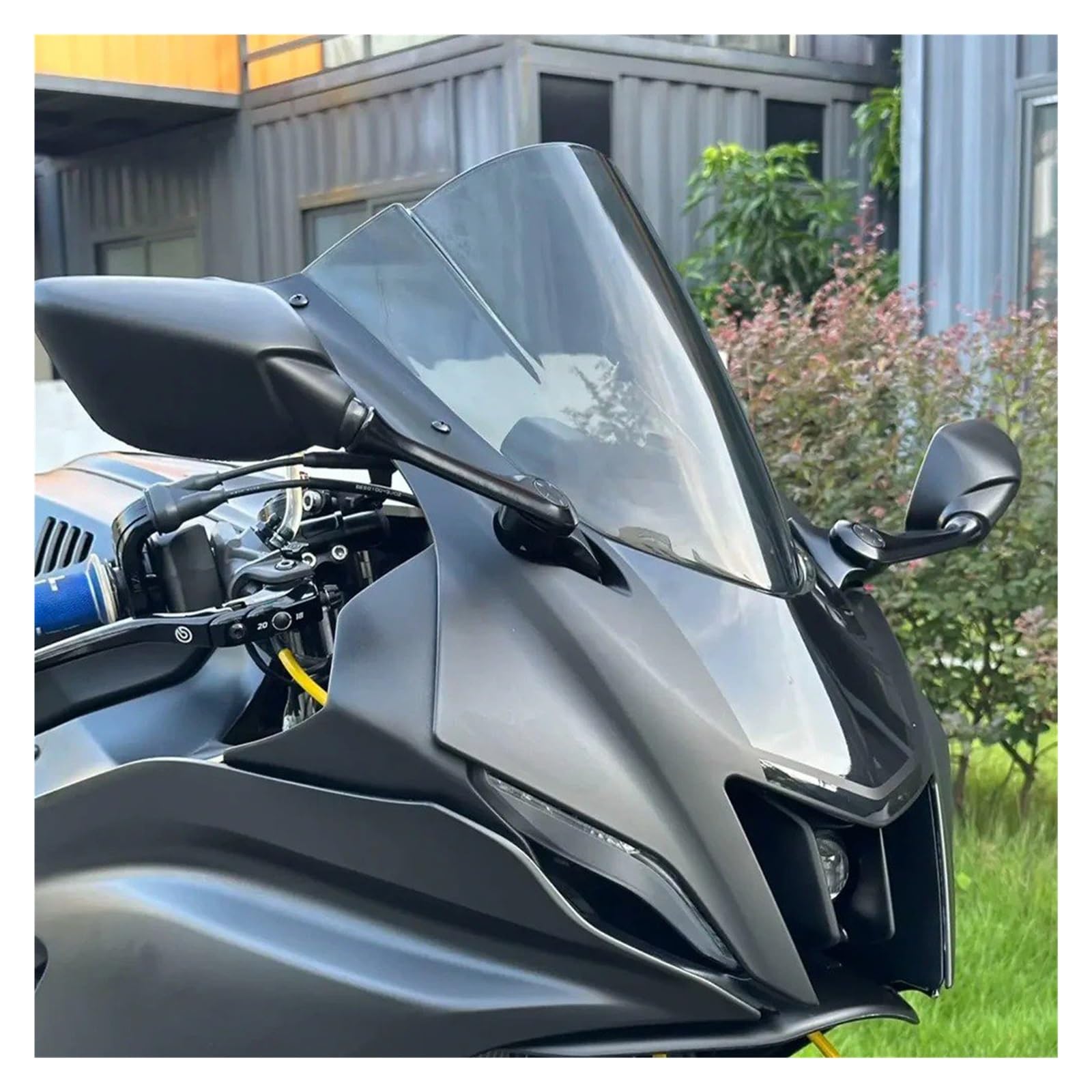 Paravento Universale Moto Per YZF-R6 Per YZFR6 YZF R6 2017 2018-2024 Parabrezza Moto Deflettore Doppia Bolla Spoiler Carena Parabrezza(Black)