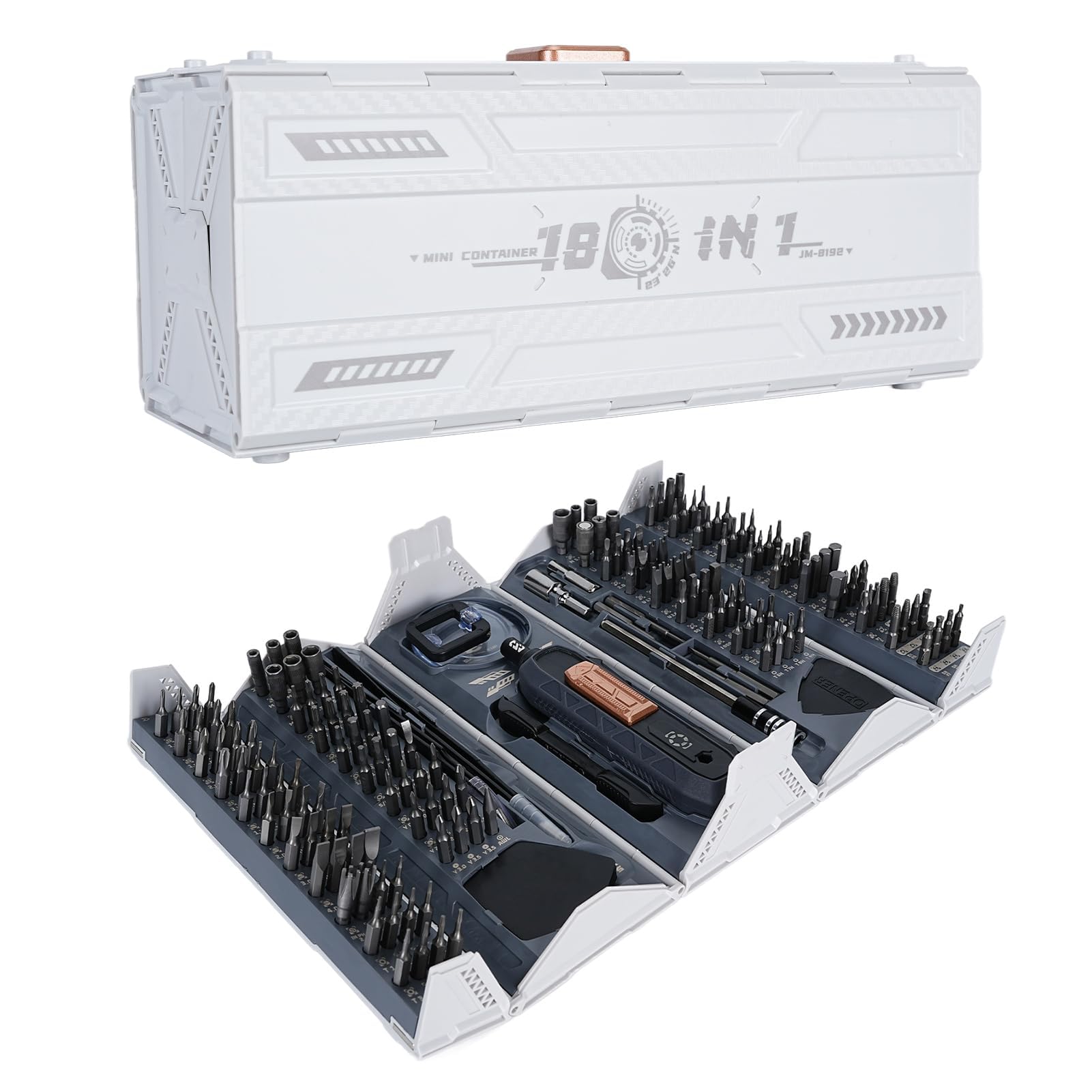 Ejoyous Juego de Destornilladores Mecánicos de Precisión 180 en 1 con Extensión Desmontable, Juego de Destornilladores Magnéticos Ajustables para PC, Teléfono Móvil, Ordenador