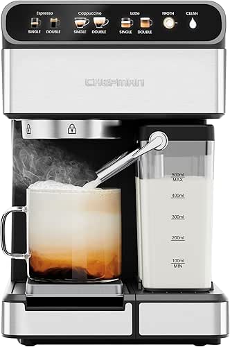 Chefman CaféMaster Pro Espresso Machine, Brew Single or Double Shots,