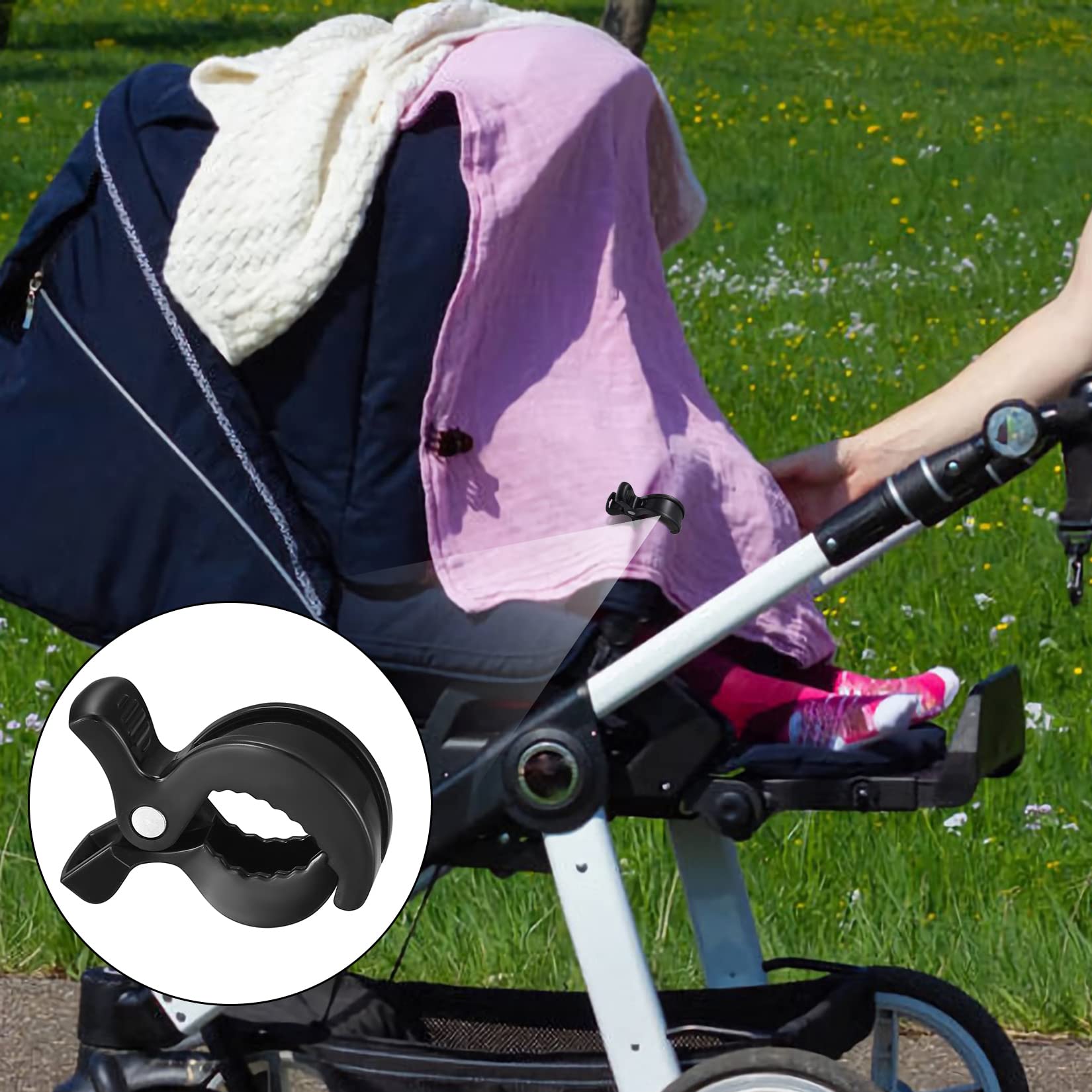 9 Pezzi Clips per Passeggino, Mollette per Passeggino Universali, Fermagli Clip per Morsetto Passeggino, Clip per Coprisedili per Auto, Ganci per Passeggino Clips, Morsetto per Coperta