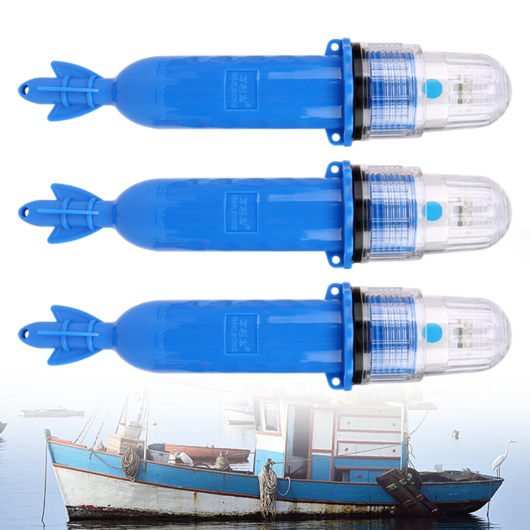 3Pcs Boat Flares Coasts Guard Approved Electronic Marine Flares Waterproof Emergency Signals for Fishing Nets, Buoys & Boats, Blue, Flare Gun for Boat, Safety Kit Coasts Guard Approved