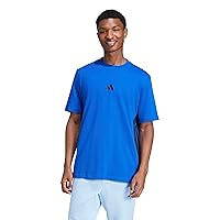 adidas Homme Essential Three Stripes Single Jersey Tee, Team Royal Blue/Black