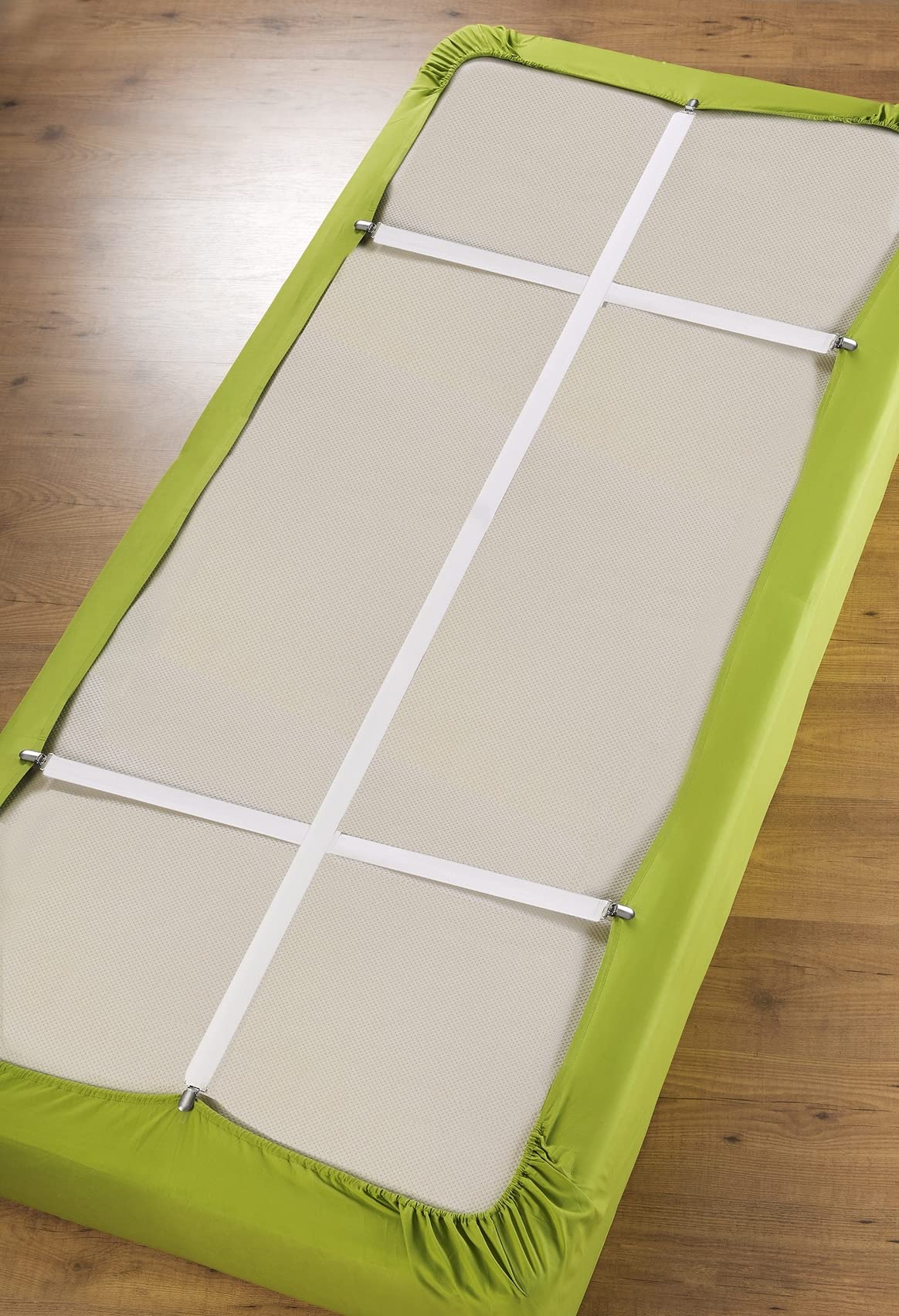Maximex Napinacz do Prześcieradła, Bardzo Długie, 3-Częściowy Zestaw, Uchwyt na Prześcieradła z Gumką do Materacy 100 x 200 cm, Przeciw Rozlaniu Pościeli, Elastyczne, z Wysokiej Jakości Klipsami
