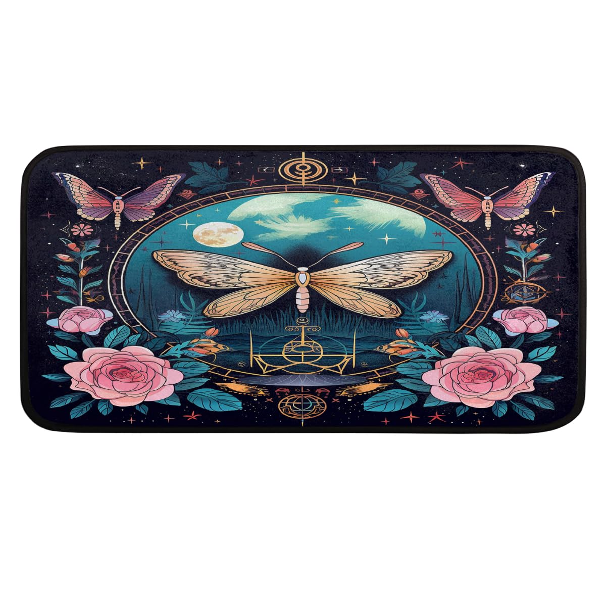 Tapis de sol antidérapant pour buanderie et entrée au style bohème