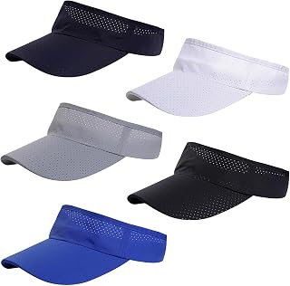 Kolacoo 5 Pack Cooling Quick Dry Sun Visors - Unisex Breathable Mesh Hats with UV Protection for Running Golf Outdoor Sports