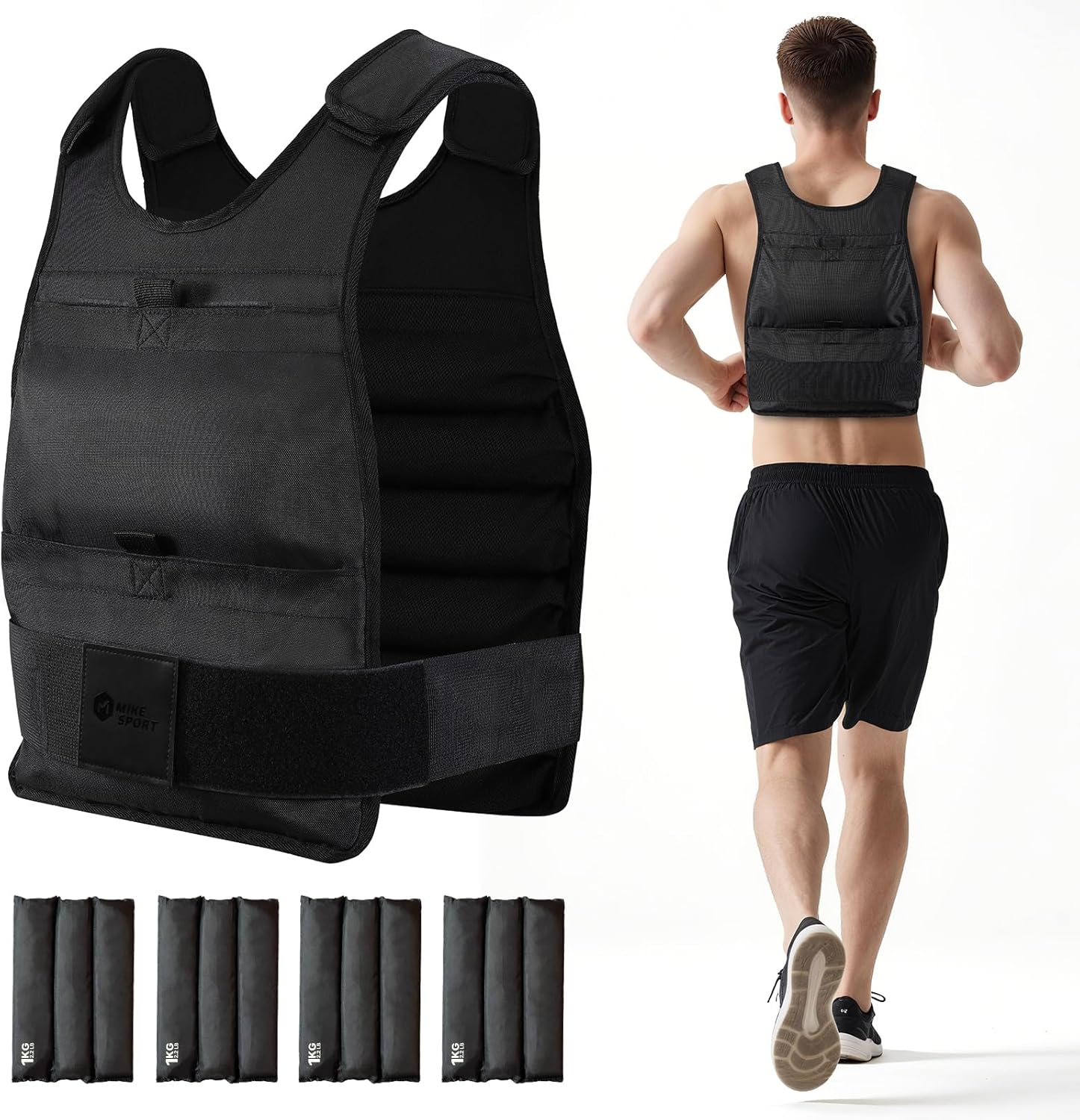 Adjustable Weighted Vest Men 13-22lbs Body Weight Vests Fast Adjust Weight Vest for Women Workouts Equipment for Strength Training Running (Adjustable 13~22LB)