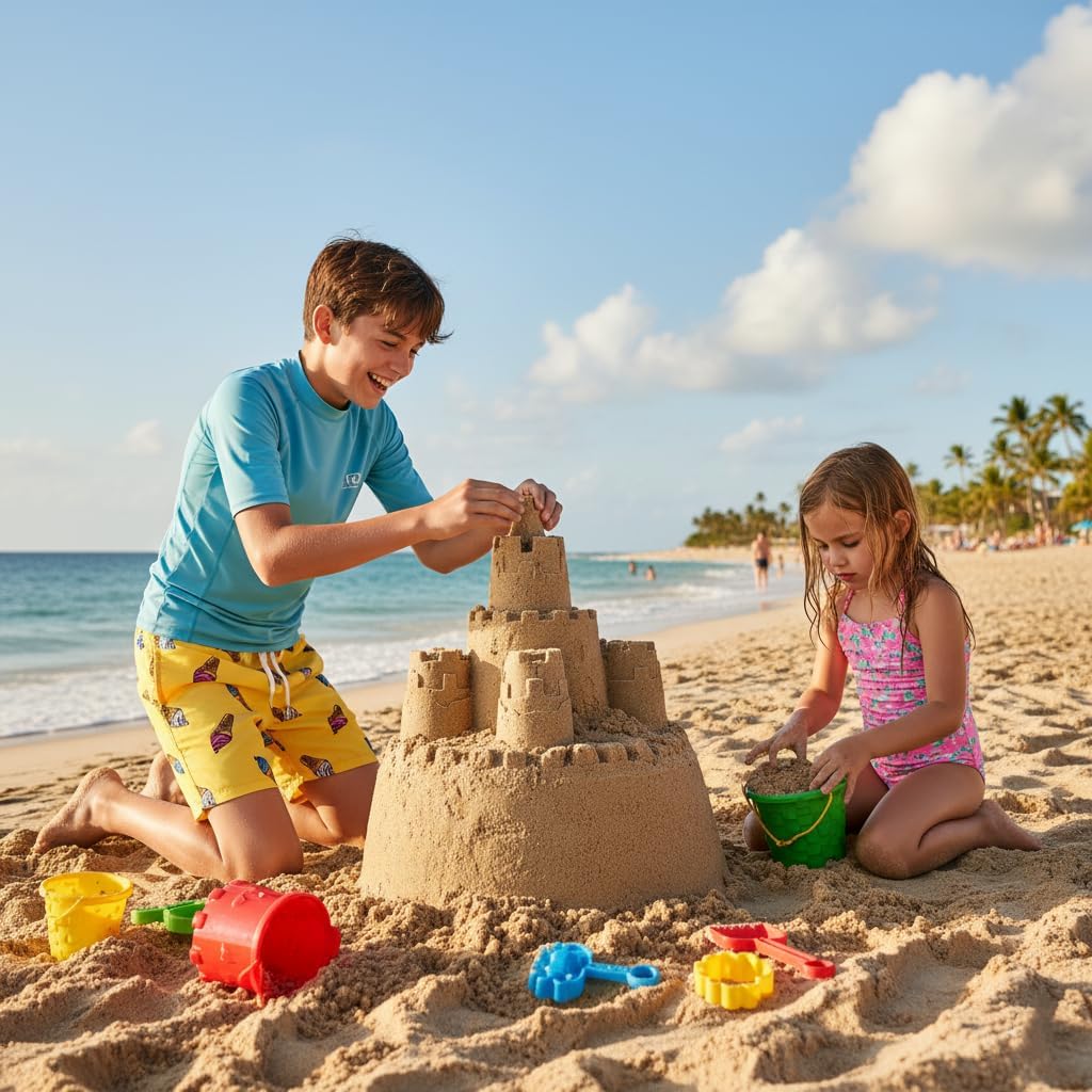 Cozople 7-20T Boys Swim Trunks with Compression Liner Big Boys Quick Dry Bathing Suit Stretch 2 in 1 Beach Swimming Shorts - Image 4