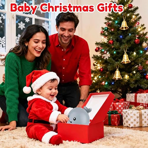 Miniatura 2 de Juguetes de baño para niños de 1 a 3 años Juguetes de baño para bebés, juguete de baño de ballena iluminado, relleno de calcetines de Navidad,
