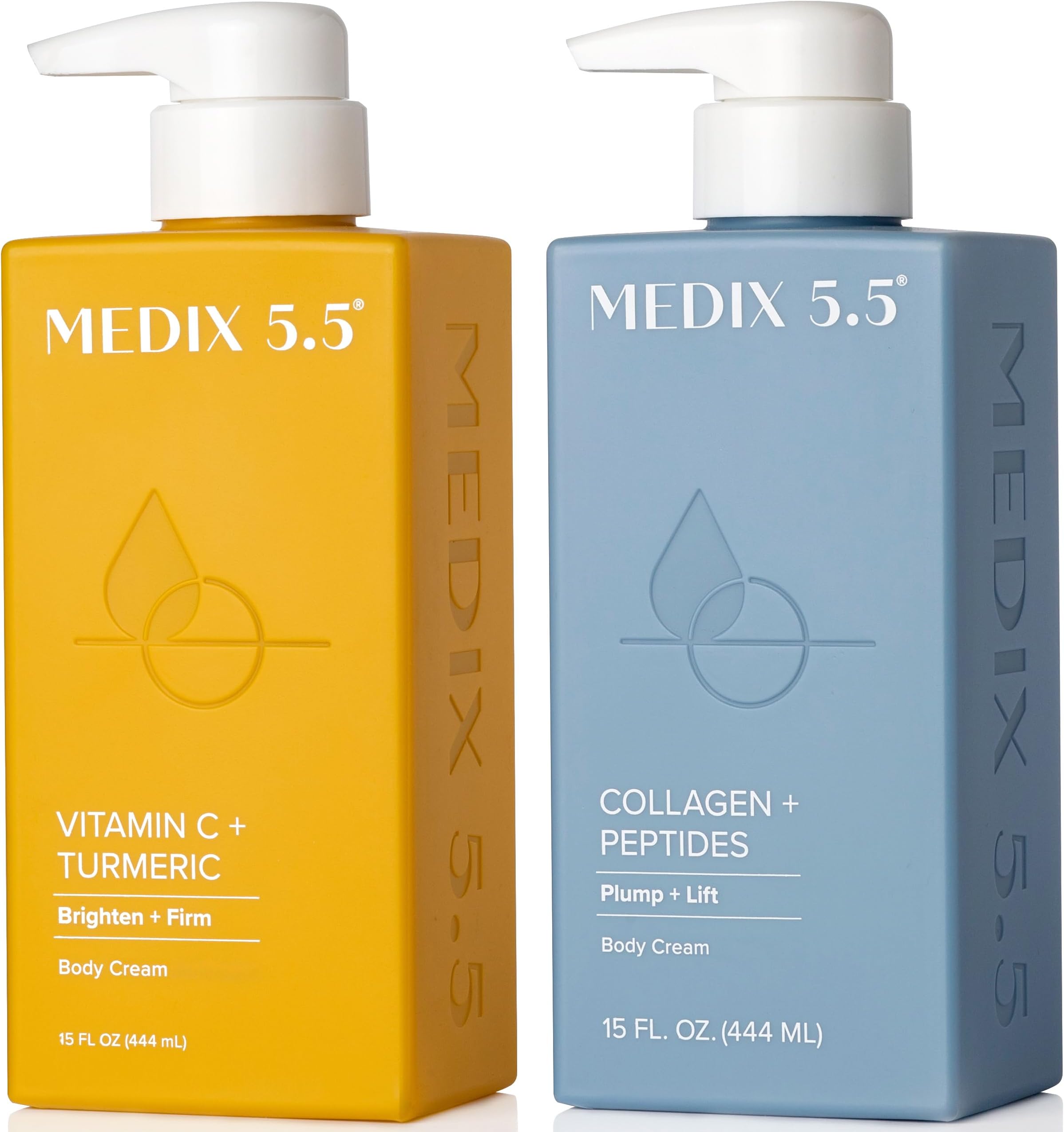 Medix 5.5 Vitamin C Lotion + Collagen Cream Anti Aging Moisturizer Skincare Set, Collagen Lotion Targets Wrinkles, Sagging Skin, Crepey Skin, Vitamin C Cream Brightens & Hydrates Dry Skin, Bundle