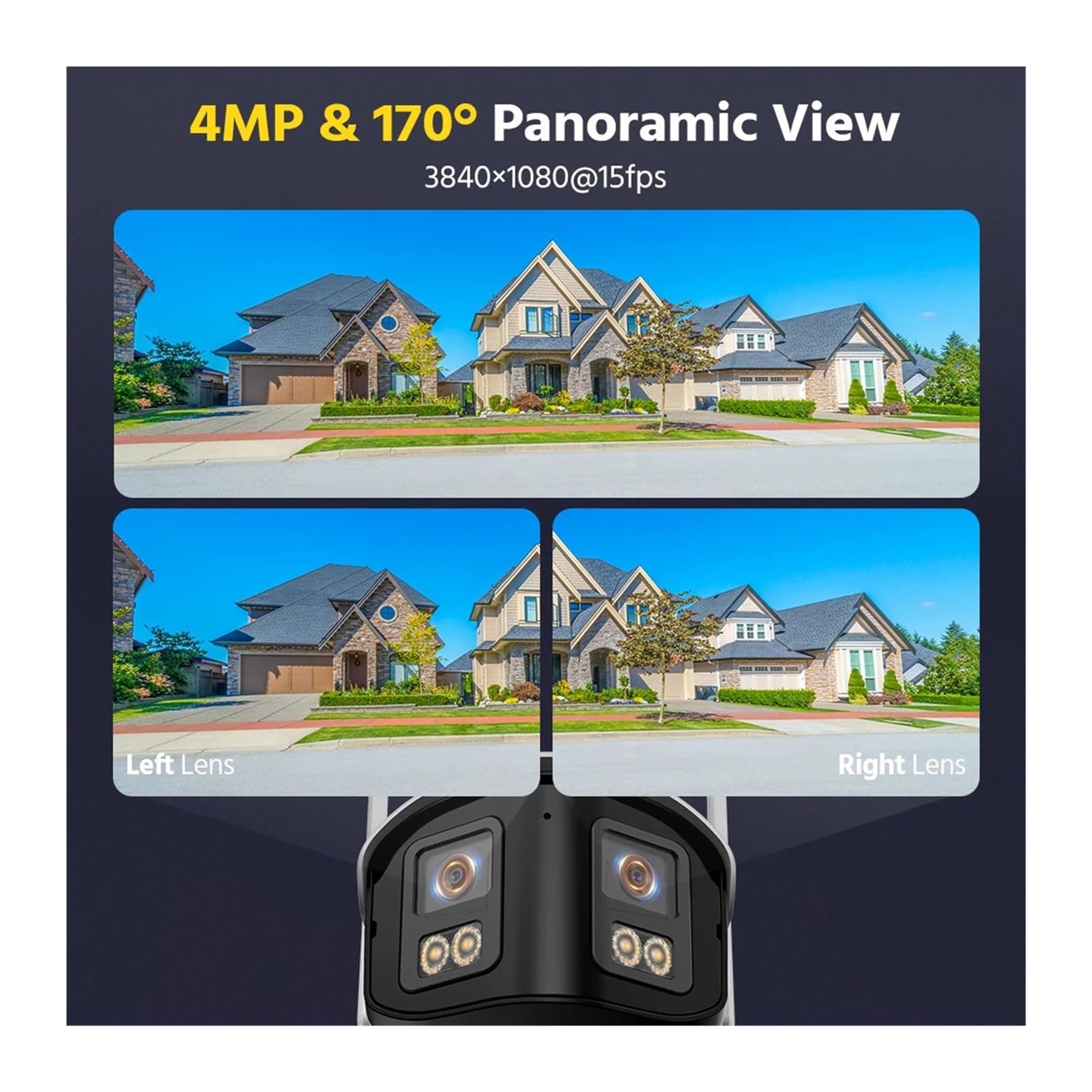 Caméra de sécurité WiFi 4MP 4CH sans Fil NVR 1/2/3/4 pièces caméra(4CH 3Pcs Cameras)