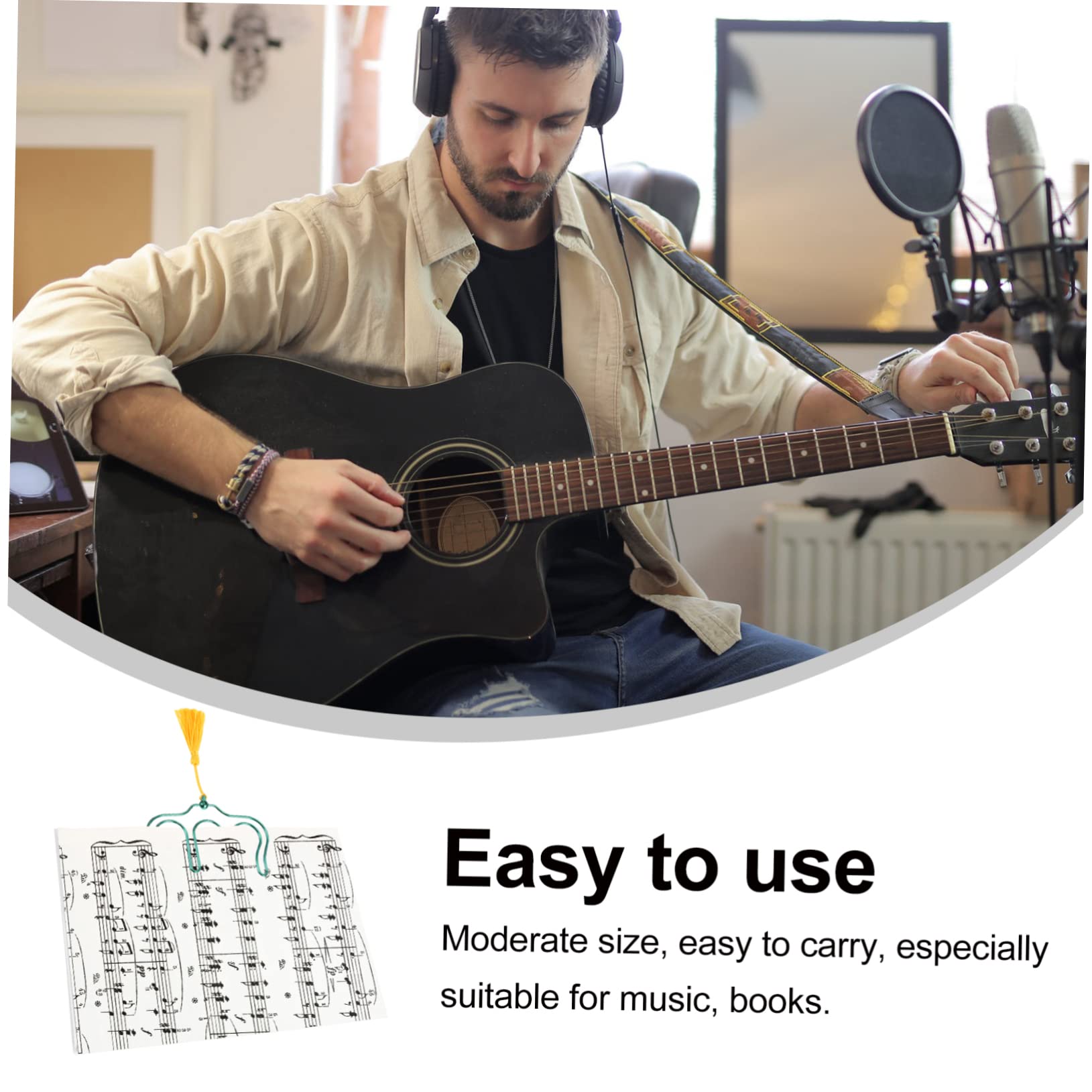 Abaodam 5 Juegos De Para Notas Musicales De Metal Para Partituras Con Abrazadera Para Partituras Resistentes Y Fáciles De Usar 2 Unidades X 5