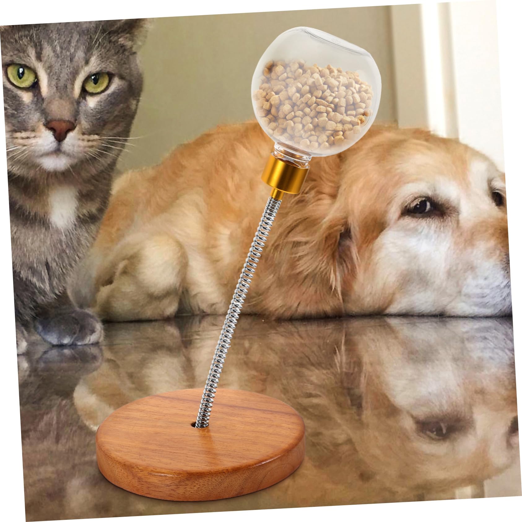 Hohopeti Snackball für Hunde aus Robustem Kunststoff mit Edelstahleinsatz Interaktives Langsames Fresserspielzeug als Hundeleckerli Spender für Drinnen und Welpen