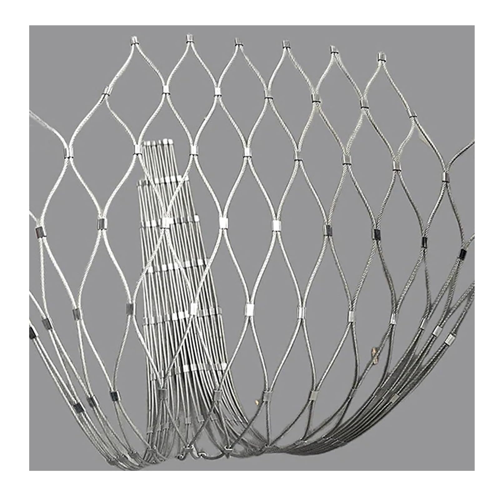 Malla de cable de acero 304 inoxidable para barandilla con cuerda blanda anticaída de 1,5x7m