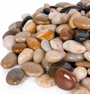 GASPRO 15lb Polished Natural River Rocks for Plants, Gardens & Landscaping - 1-1.75 Inch Decorative Pebbles
