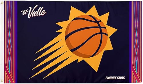 Miniatura 2 de Bandera de los Phoenix Suns NBA 100% poliéster para interiores y exteriores, 3 x 5 pies, banderas del equipo de la Asociación Nacional de Baloncesto