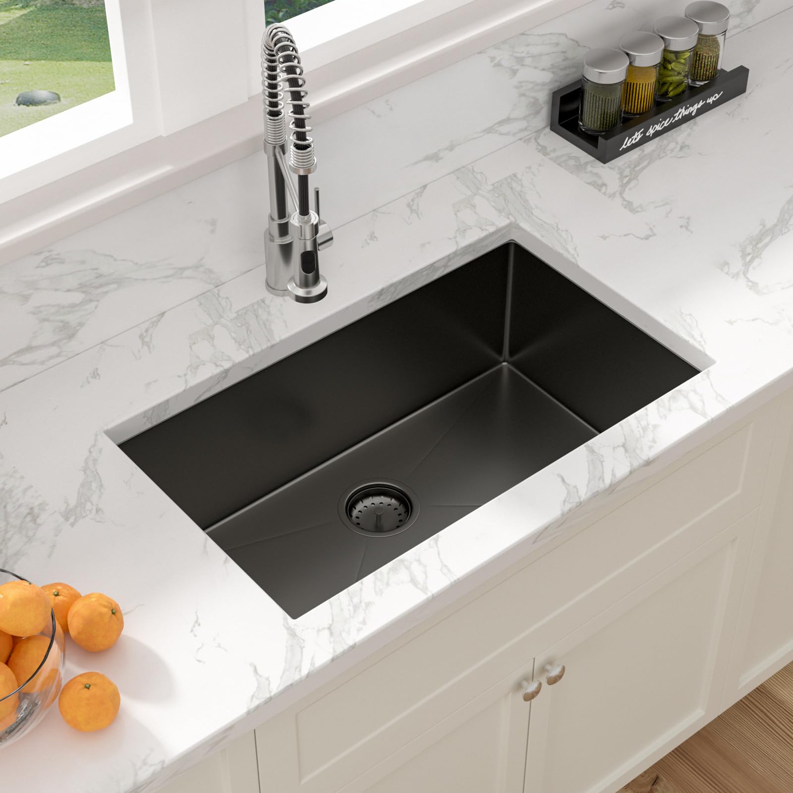 Snapklik.com : 30 Black Undermount Kitchen Sink - 30 X 18 Inch Kitchen ...