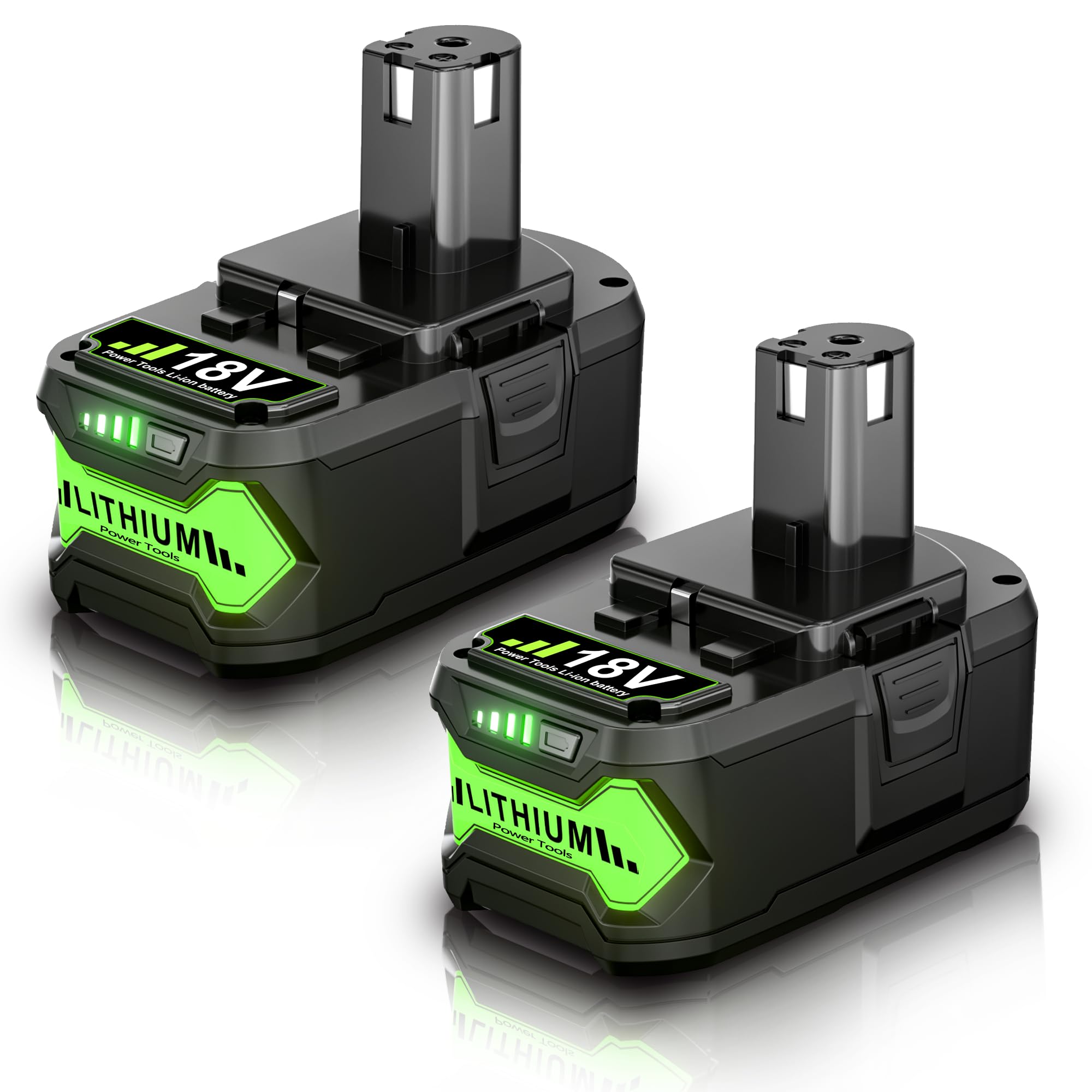 Upgraded 7.0Ah 2Packs P108 18Volt Replacement for Ryobi 18V Battery ONE+ Plus P102 P103 P104 P105 P107 P109 P122 PBP005 PBP004 PBP003 PBP002 RB18L50 BPL1820 Cordless Power Tools with LED Indicator