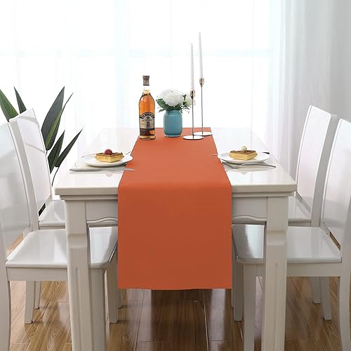 Miniatura 10 de DUALIFE Camino de mesa azul real de 14 x 108 pulgadas de largo, color sólido, poliéster grueso, tela decorativa hecha a mano para bodas, fiestas,