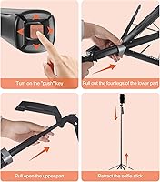Vista 4 de Trípode para teléfono Selfie Stick - Soporte para teléfono celular de 71 pulgadas de alto con control remoto inalámbrico desmontable y 2 luces LED