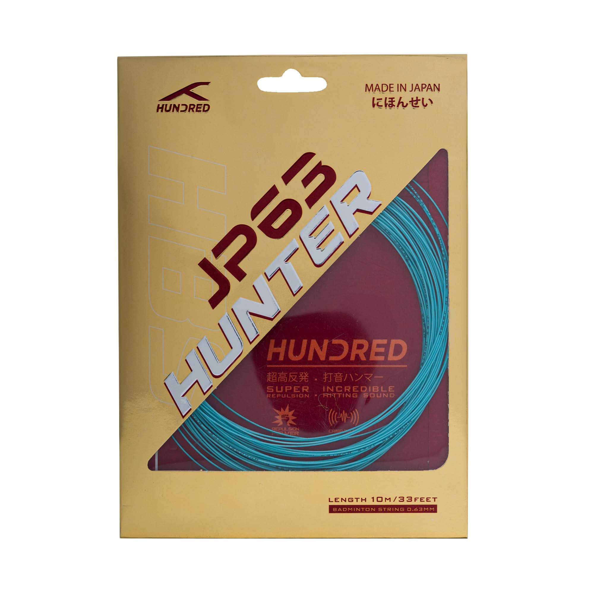 Hundred JP 63 Hunter Badminton String | Pro-Grade Repulsion & Control | Premium Hitting Sound | Superior Shock Absorption | Made in Japan (Moon Blue)-picture-32