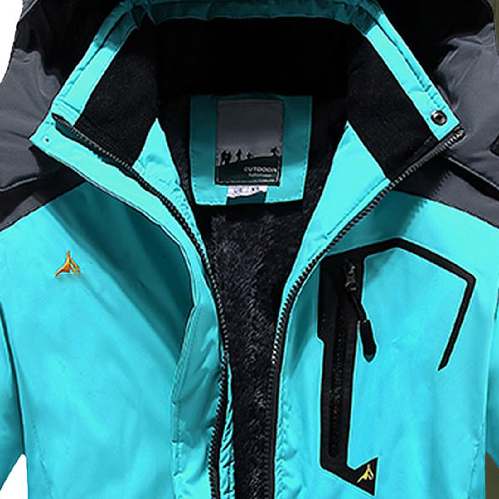 Tuta da sci da uomo in due pezzi, in pile, tinta unita, comoda, minimalista, alla moda, antivento, impermeabile, da neve, con tasche con cerniera