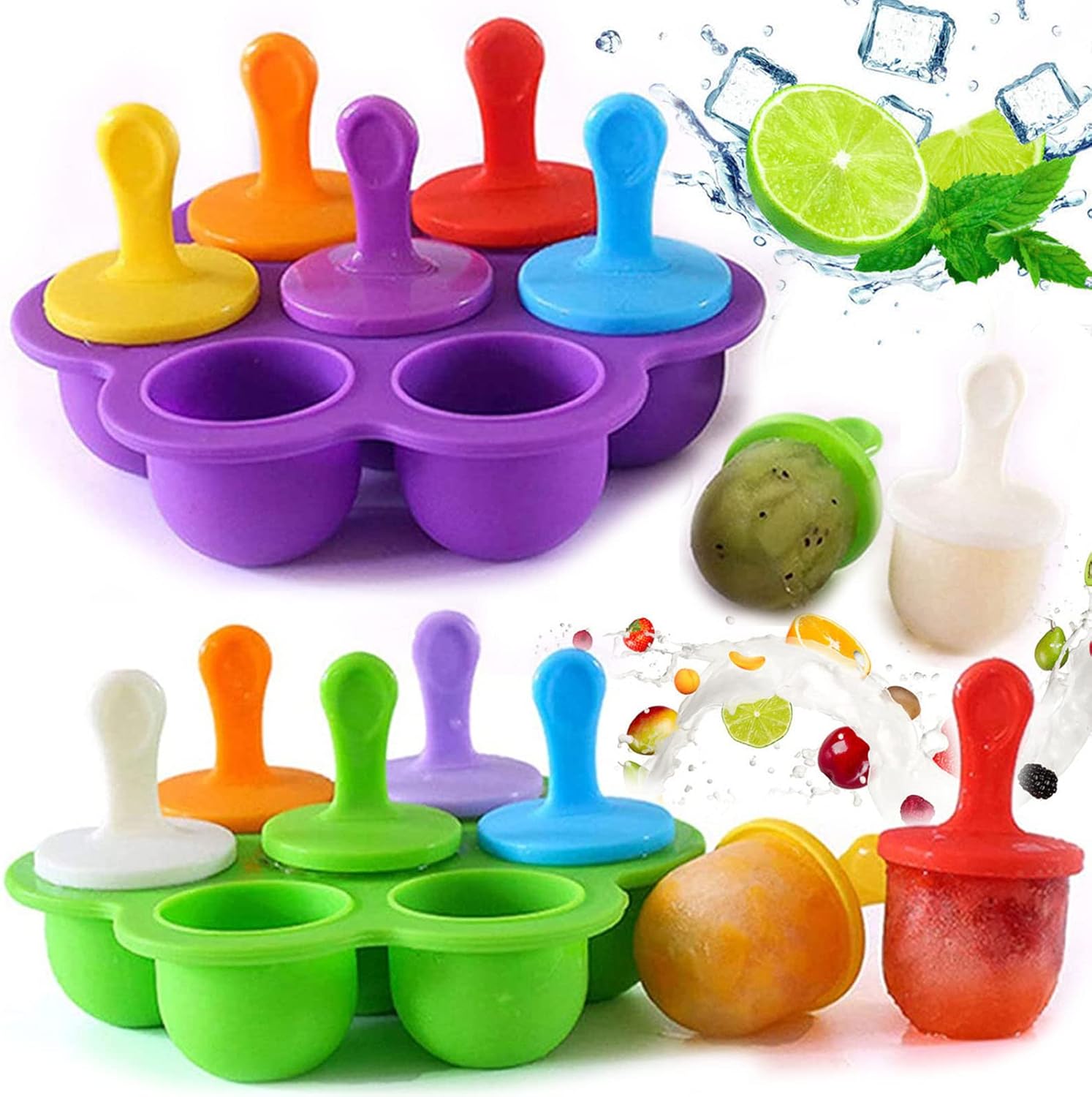 Silicone Popsicle Molds, Food Grade DIY Ice Pop Molds