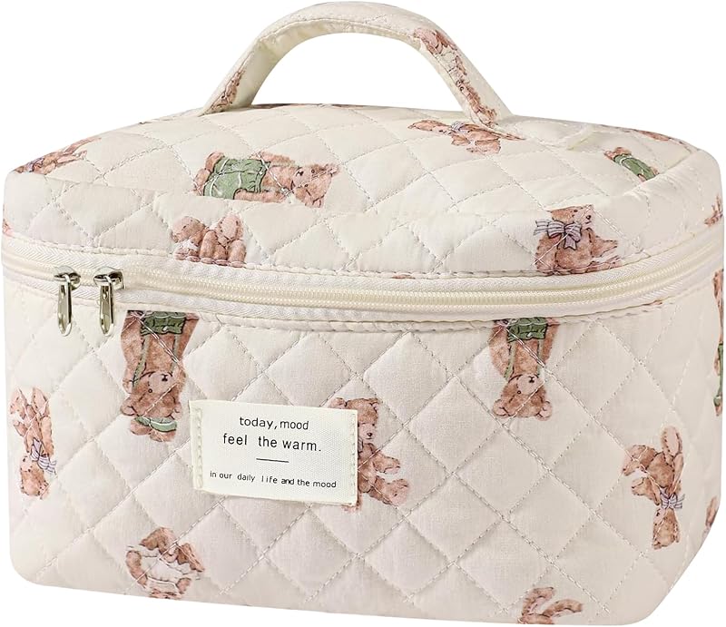 Necessaire Gosect de Algodão com Estampa Floral White-bear e Zíper, 1 unidade