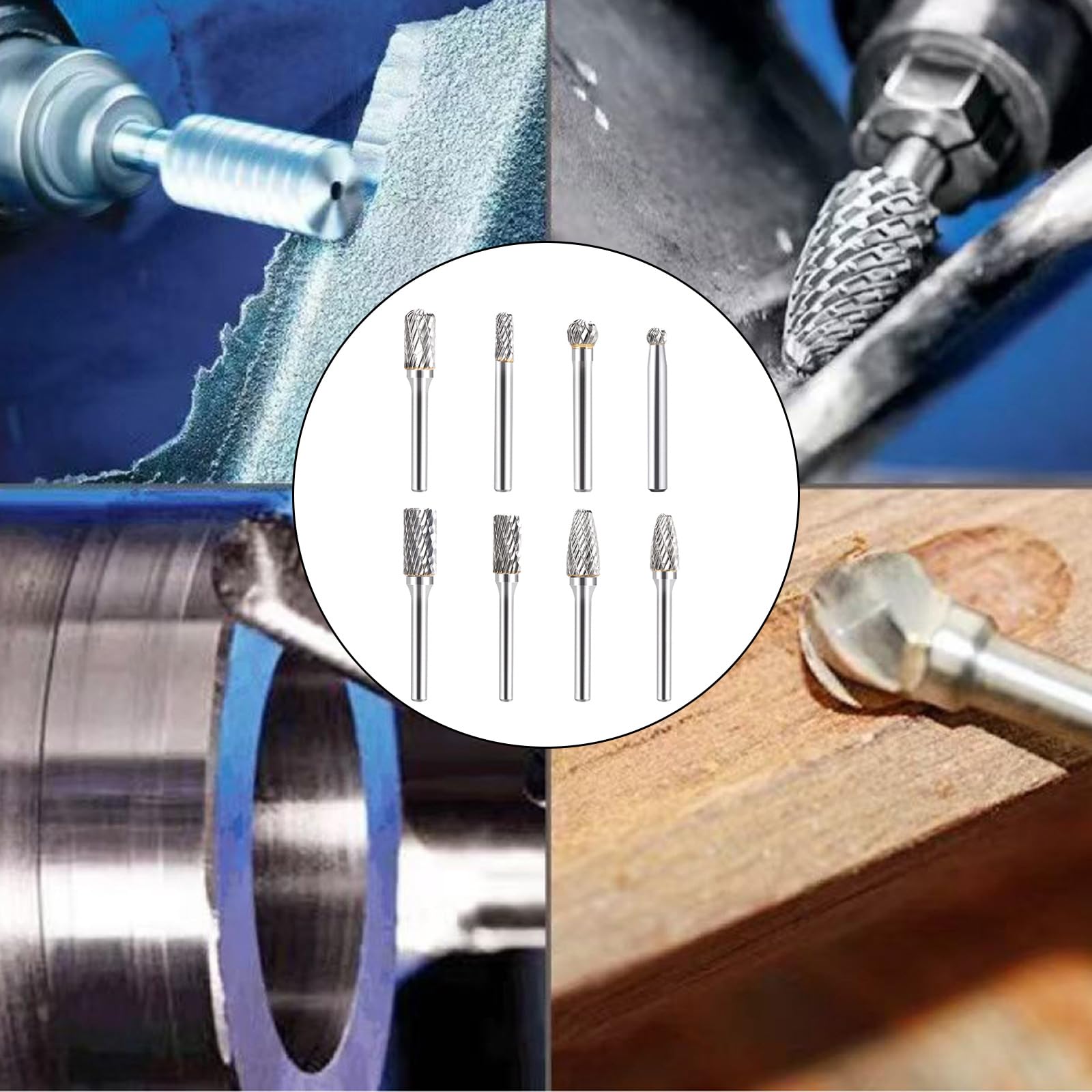 Juego de brocas de carburo de tungsteno de 8 piezas para mayor durabilidad y versatilidad en trabajos artísticos y técnicos Fresas rotativas resistentes calor