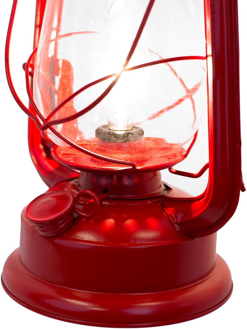 Muskoka Lifestyle Products Red Rustic Wall Sconce Lantern, Hardwired Wall Light Fixture, Farmhouse Cabin Style Wall Lantern for Bedroom, Entry, Kitchen and Living Room Light