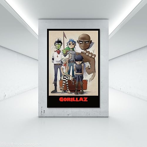 Miniatura 7 de KUCOON Gorillaz - Póster de música de banda de rock, lienzo, arte de pared, póster de sala de estar, dormitorio, pintura de 12 x 18 pulgadas (11.8 x