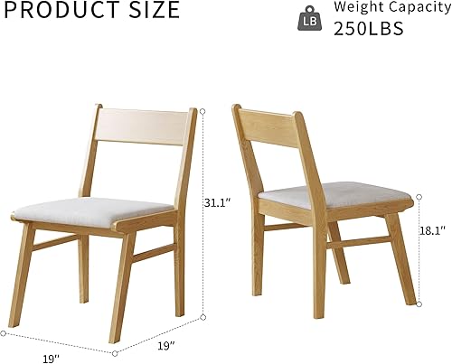 Miniatura 2 de Juego de 4 sillas de comedor para cocina del hogar, sillas laterales tapizadas de tela moderna para comedor y restaurante, sillas de color madera
