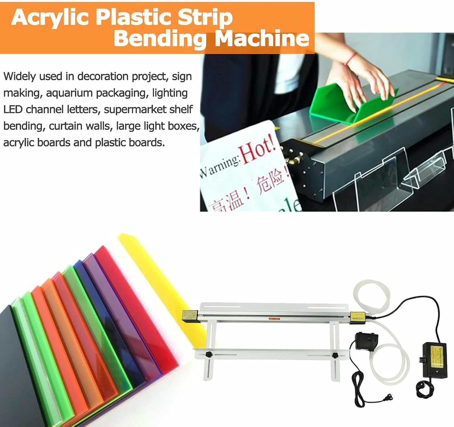 Hot Acrylic Electric Folding Acrylic and Plastic Folder Machine PVC, with Strips Length Adjustment Support, Suitable for Thicknesses of 1 Mm to 6 Mm ~/