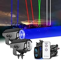 Vista 10 de Nirider 2PCS Luces LED Whip de 1 pie con Poste de Bandera Control Remoto Espiral RGB Luz de Persecución Todoterreno Antena Iluminada de Advertencia
