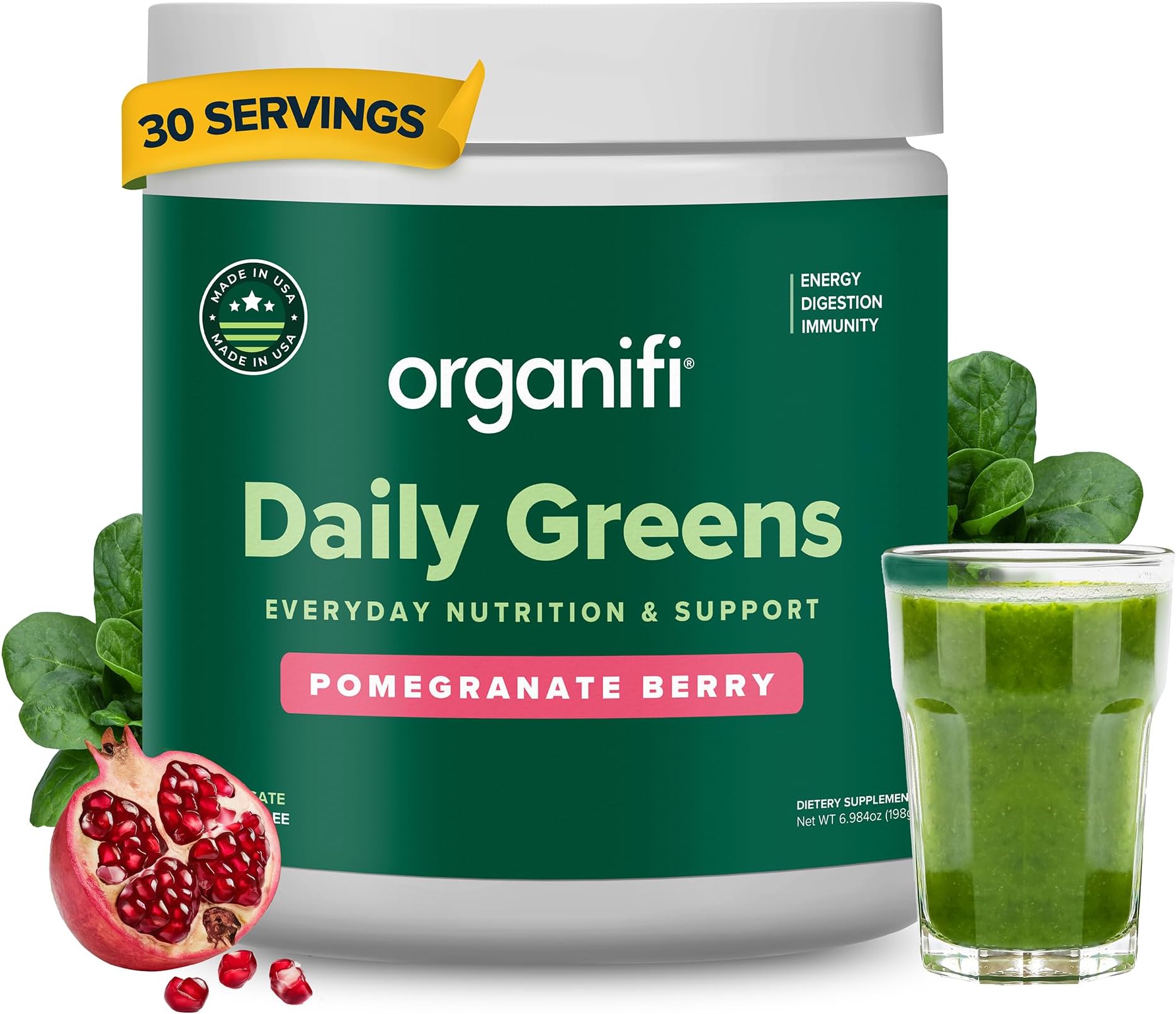 Daily Greens - Everyday Nutrition and Support - Greens Powder for Energy, Digestion, and Immunity, 30 Servings