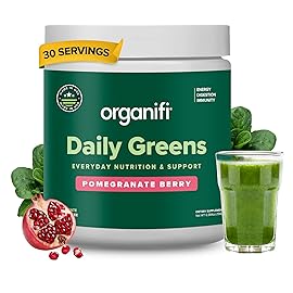 Organifi Daily Greens - Everyday Nutrition and Support - Greens Powder for Energy, Digestion, and Immunity, 30 Servings