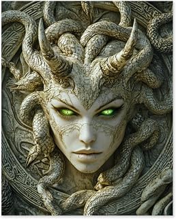 Fhuyiks Gorgon with Snakes Paint by Numbers Kit for Adults, Modern Aesthetic Paint by Number on Canvas, Abstract Art Digital Oil Painting Kits Suitable for Home Wall Decoration Gift 16"x 20"