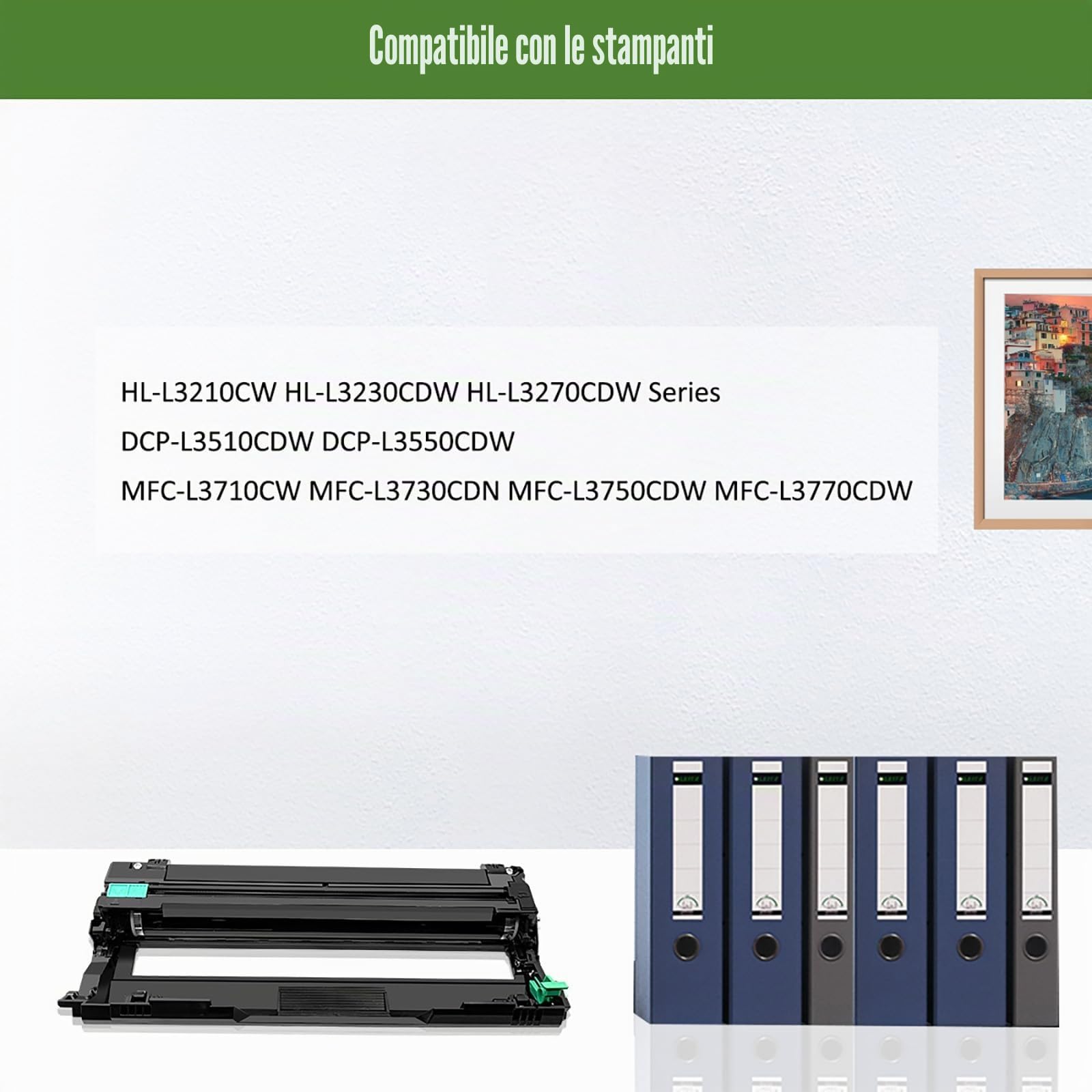 DR-243CL DR243CL Unità Cartuccia di Tamburo Compatibile 18000 pagine per Brother HL-L3210CW L3230CDW L3270CDW DCP-L3510CDW L3550CDW MFC-L3710CW L3730CDN L3750CDW L3770CDW (nero, Ad alto rendimento)