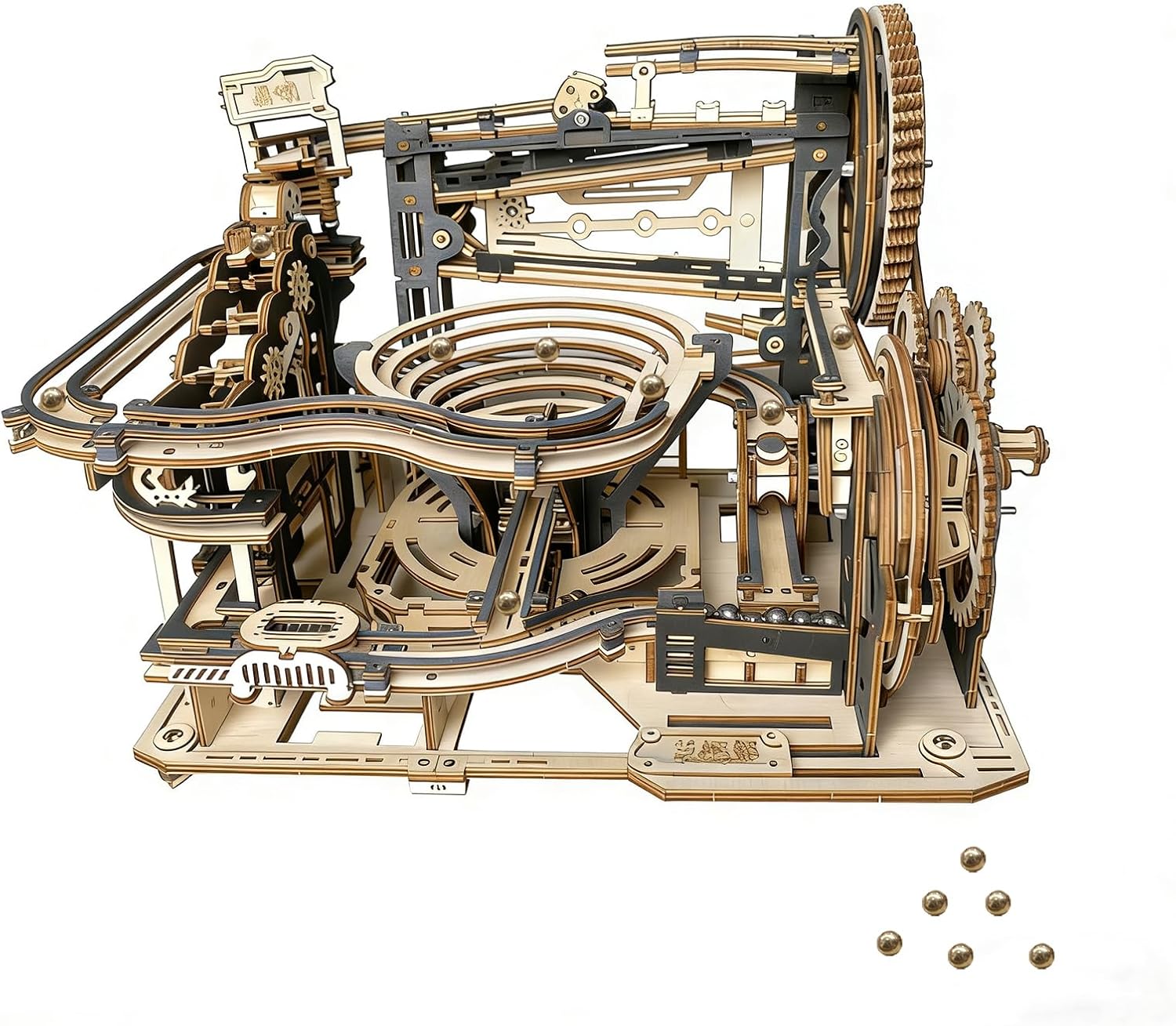 3D Wooden Puzzles for Adults Wood Marble Run DIY Model Kit Mechanical Craft Kit Assembly Building Puzzle Birthday Gifts for Adult Age 14+ Years Old