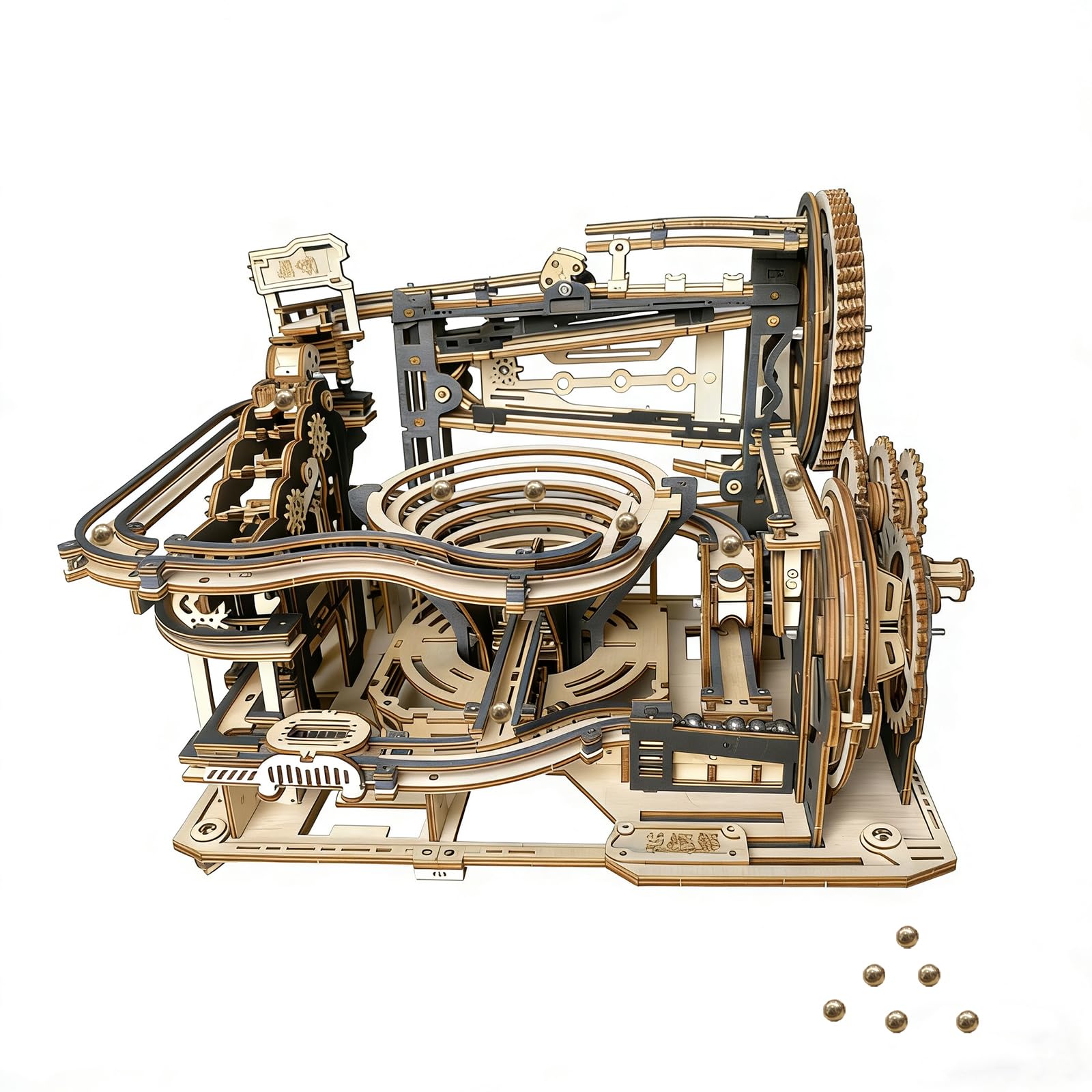 Casse-tête 3D en bois pour adultes - Marbre - Bricolage mécanique | Construisez votre propre jeu de marbre Puzzle de construction Cadeau d'anniversaire pour adulte