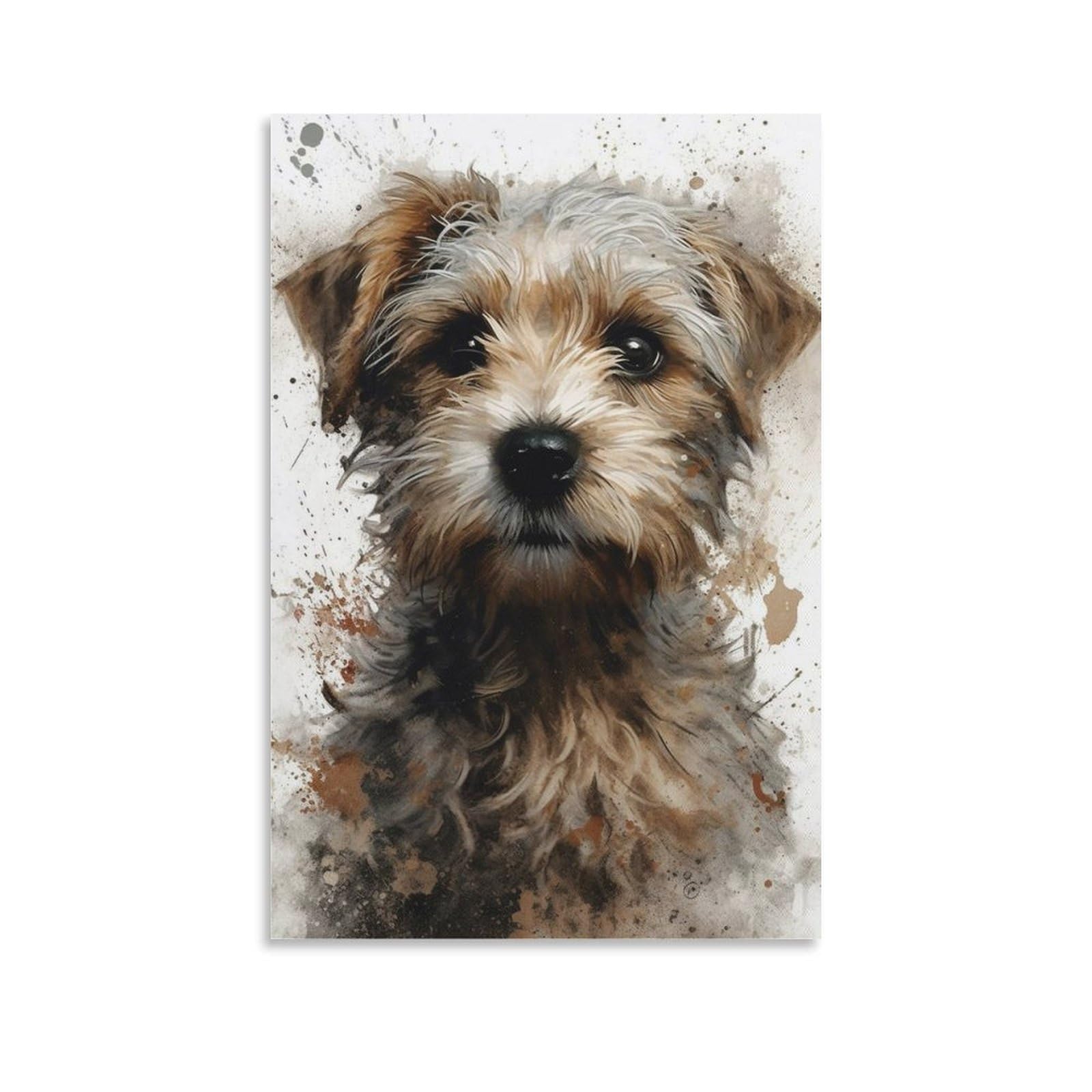 Pinturas decorativas de perro esponjoso con acabado de acuarela de alta gama 8