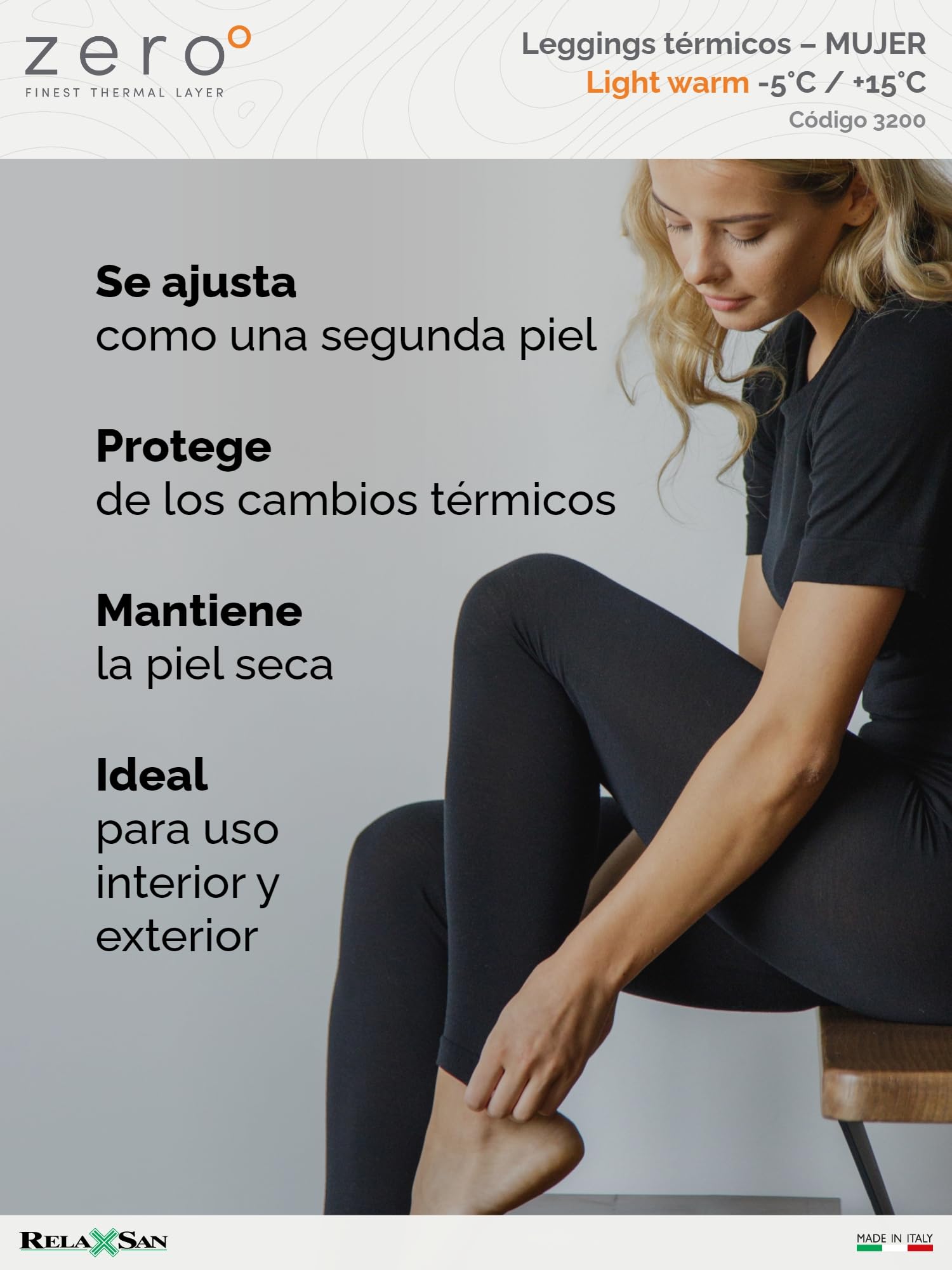Relaxsan Zero 3200 – Pantalón Térmico Mujer Malla Térmica Ropa Interior en Lana Merino y Fibra Dryarn