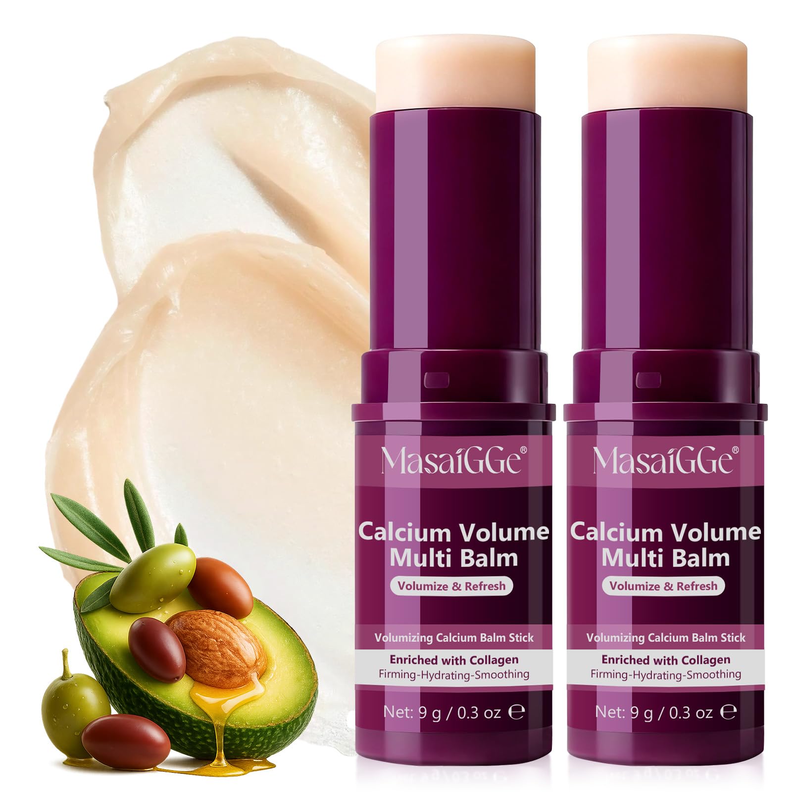 Calcium Multi Balm Stick, Calcium Volume Multi Balm, Koreanischer Kollagen-Feuchtigkeitsstick, Calcium-Balm gegen Fältchen, Feuchtigkeitsspendend & Pflegeunterstützend (2 Stück)