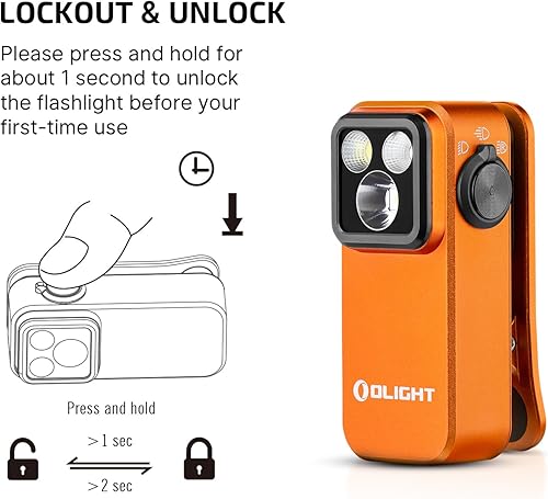 Vista 6 de OLIGHT Oclip Pro EDC linterna con clip, recargable de 500 lúmenes con tres soluciones de iluminación con carga tipo C, luces de flash magnéticas