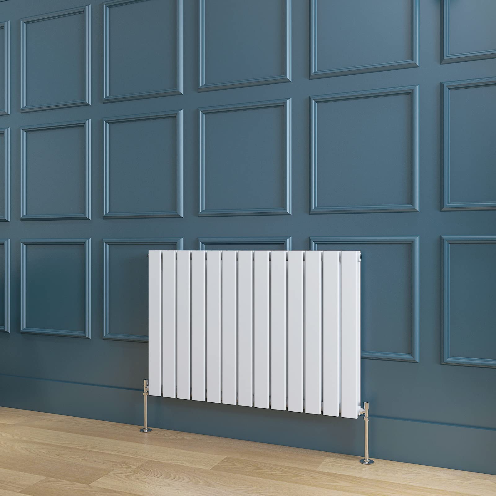 Horizontal White Radiator Double Flat Panel Designer Radiator Central Heating 600x884mm Interior Design