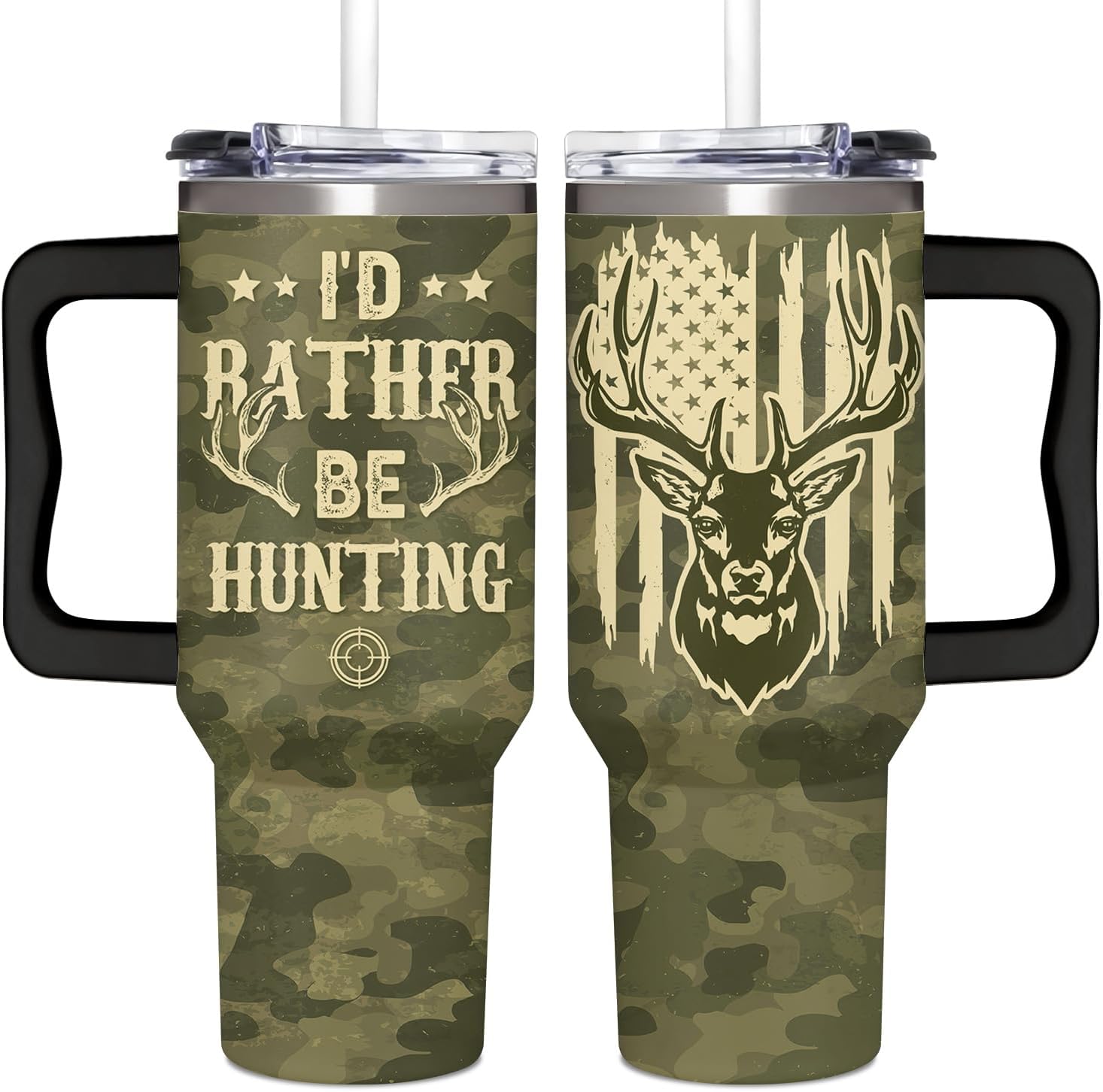 Hunting Gifts For Men, Fathers Day, Birthday, Christmas Gift For Hunters, Cool Dad Gift From Son, Daughter and Wife, Hunting Tumbler 40oz With Handle