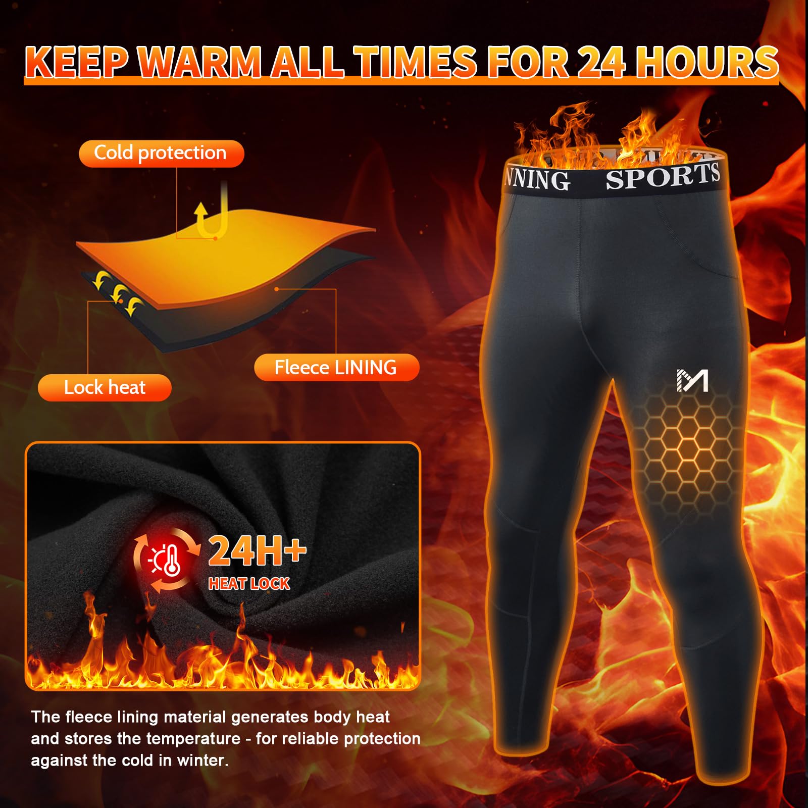 MEETYOO Leggings Hombre, Mallas Running Pantalon Deporte Pantalón de Compresión para Fitness Yoga Gym