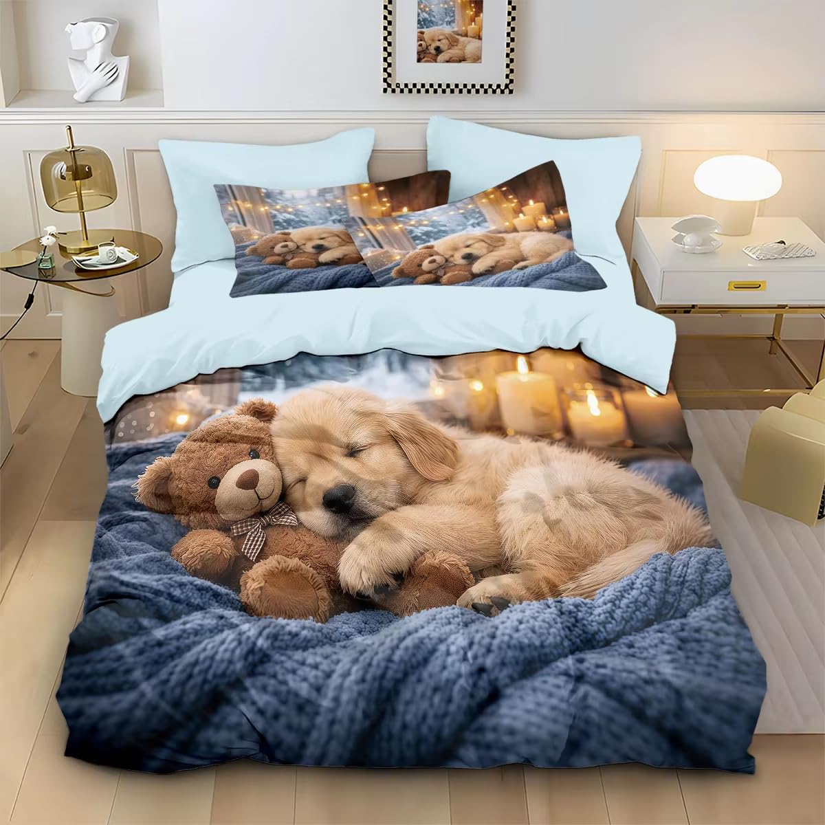 Fermeture éclair doux respirant microfibre housse de couette pour un lit facile à faire