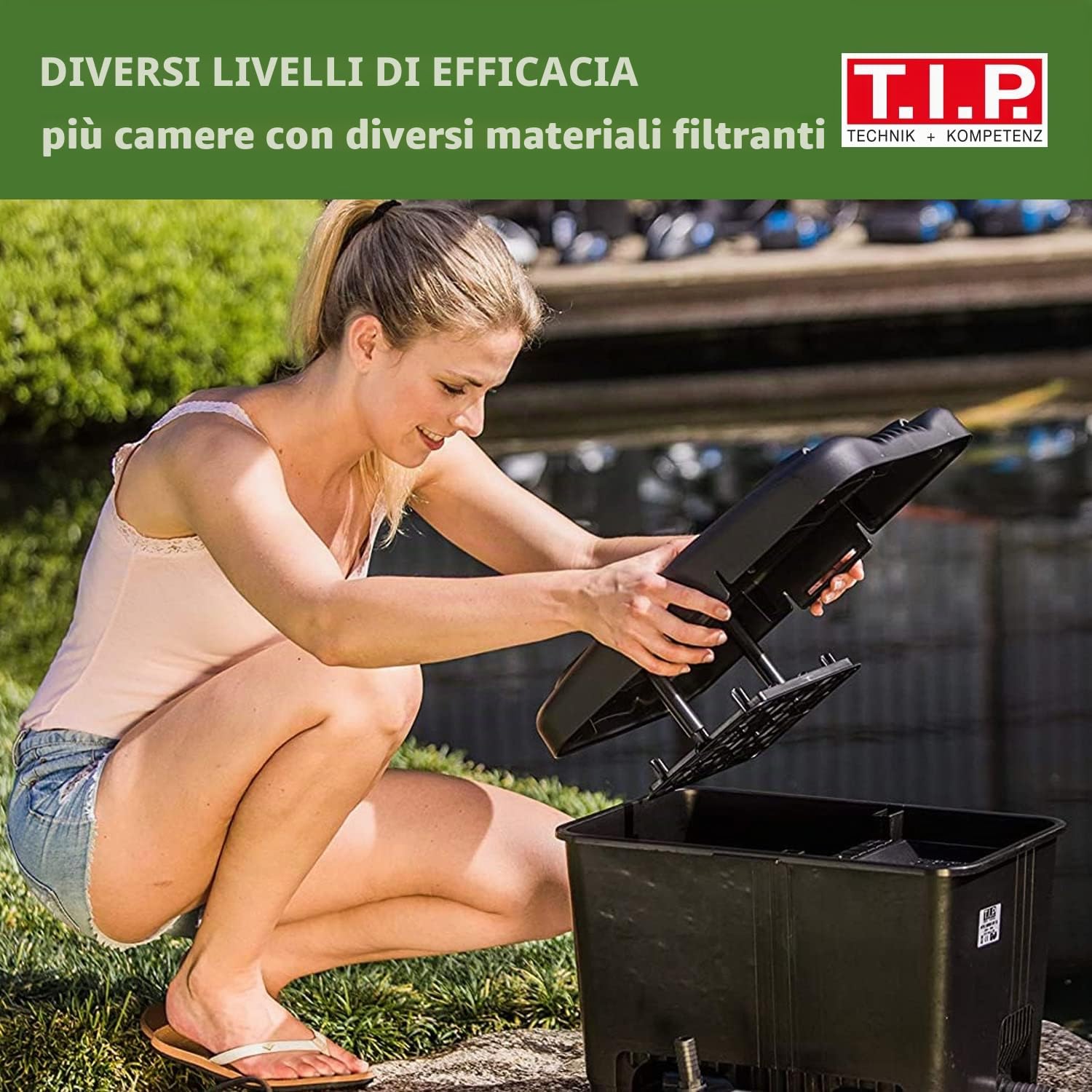 T.I.P. Filtro per laghetto esterno WDF 10000 UV 11, UV-C 11 Watt, per laghetti fino a 10.000 litri