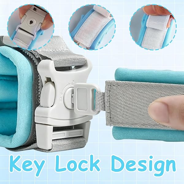 2 Pcs Toddler Harness, Toddler Reins for Walking 1-3 Years, Baby Harness for Walking, Child Wrist Strap Safety, Crowded Public Safety Prevention, Travel and Airport Navigation, 150mm x 20mm - 4